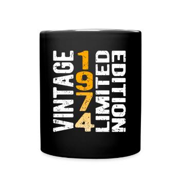Vintage 1974 limited edition vintage year of birth - Full Colour Mug - black - Front