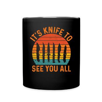 Drôle de collectionneur de couteaux Messersammeln - Mug uni - noir - Devant