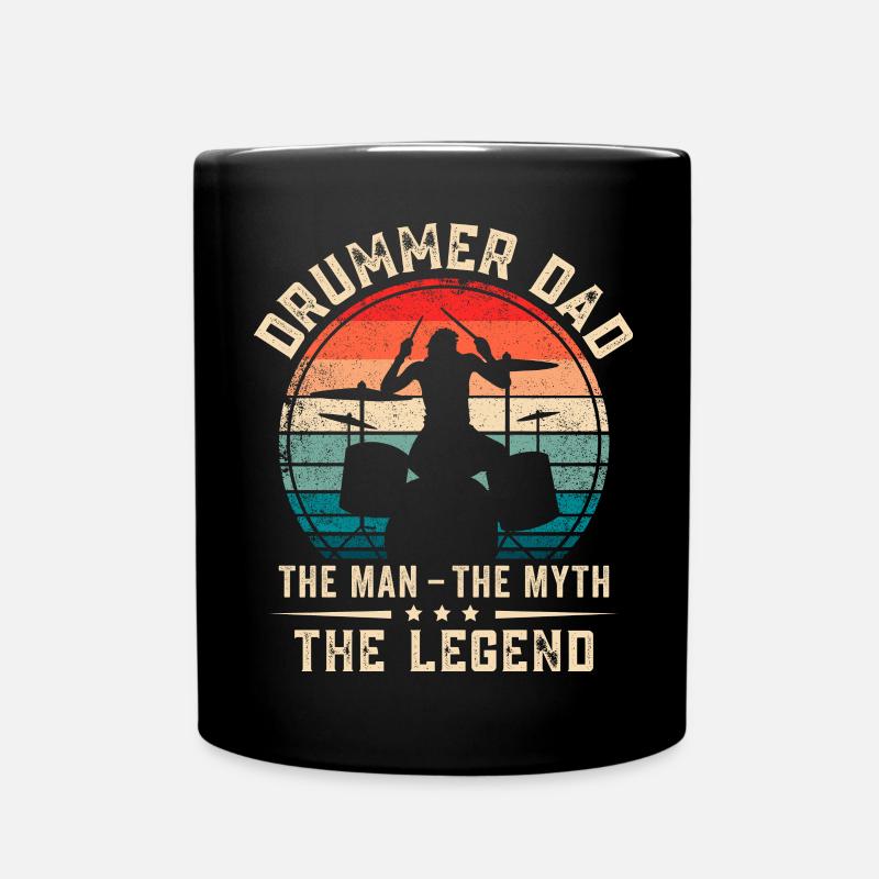 Drummer Dad Drumming Daddy Drum Player - Full Colour Mug - black