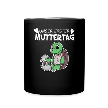 Muttertag - erster Muttertag Geschenk - Tasse einfarbig - Schwarz - Vorne