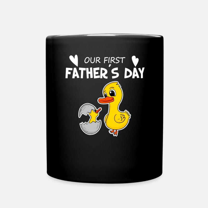 Father's Day motif - first Father's Day gift - Full Colour Mug - black
