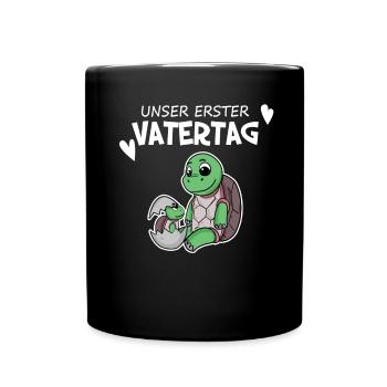 Vatertag - erster Vatertag Geschenk - Tasse einfarbig - Schwarz - Vorne