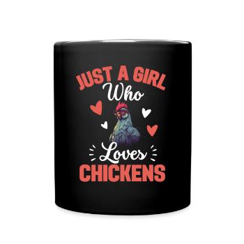 Poulets de ferme Fille Femme d’agriculteur Cadeau Poulet - Mug uni - noir - Devant