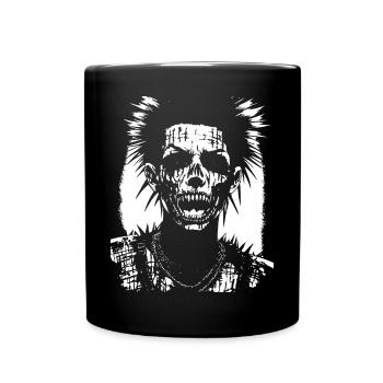 Anarchy Fan Skull with Mohawk Crazy Antisocial Pu - Full Colour Mug - black - Front
