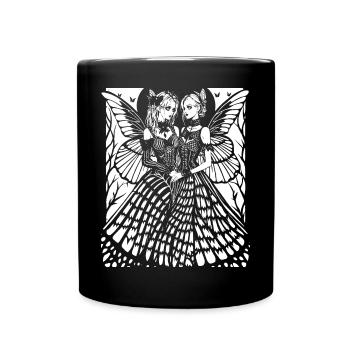 Punkrock Fan Skull mit Mohawk Crazy Antisocial P - Tasse einfarbig - Schwarz - Vorne