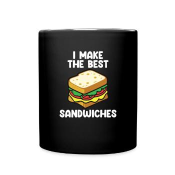 Lustiges Sandwich-Zitat Food-Liebhaber-Käse-Sandwiches - Tasse einfarbig - Schwarz - Vorne
