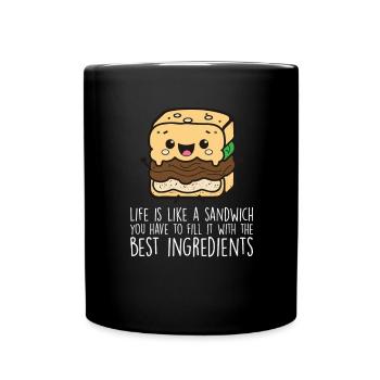 Lustige Sandwich-Liebhaber Essen Sandwiches - Tasse einfarbig - Schwarz - Vorne