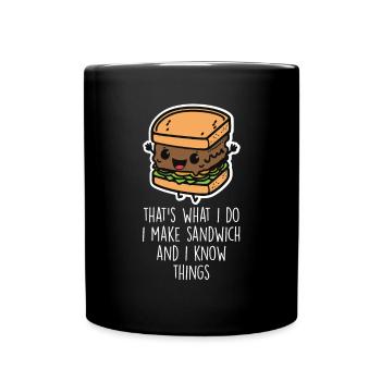 Lustige Sandwich-Liebhaber-Food-Sandwiches - Tasse einfarbig - Schwarz - Vorne