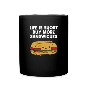 Lustige Sandwich-Liebhaber Essen Sandwiches - Tasse einfarbig - Schwarz - Vorne