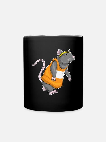 Ratte Jogger Joggen Sport - Tasse einfarbig - Schwarz