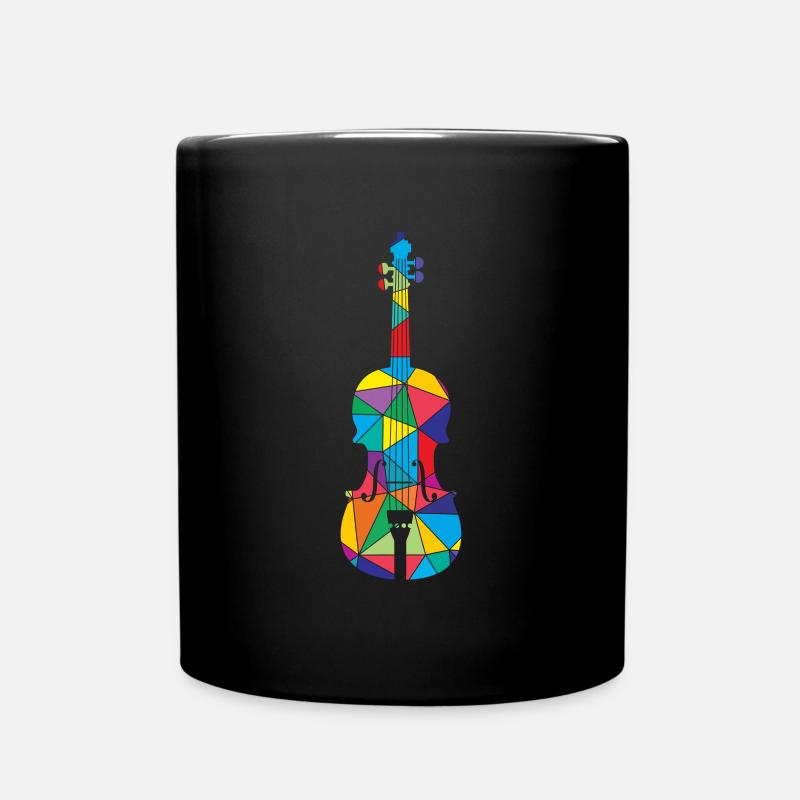 Low Poly Musical Polygon Violon - Mug uni - noir