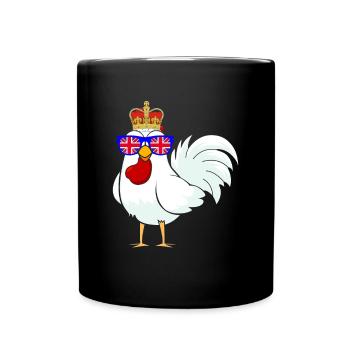 Chicken Queen Elizabeth II British Crown Chickens - Full Colour Mug - black - Front