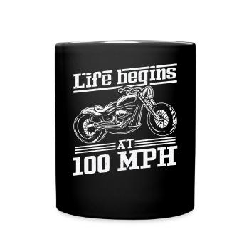 Funny Bike Rider Motorbike Motorcycle - Full Colour Mug - black - Front