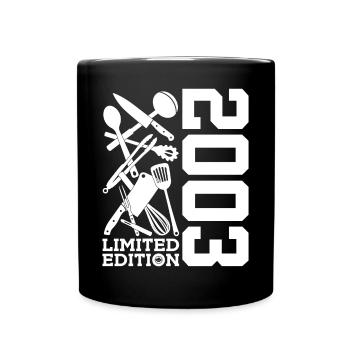 LIMITED EDITION 2003 COOKING 23RD BIRTHDAY CHEF - Full Colour Mug - black - Front