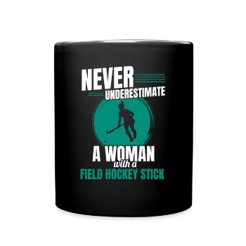 Sports Defender A Woman With A Field Hockey Stick - Full Colour Mug - black - Front