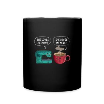 Coudre du café - Mug uni - noir - Devant