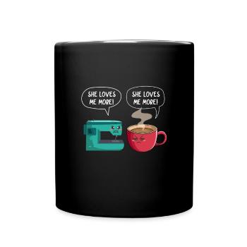 Café Cousue Caféine Couturière Espresso Cadeau - Mug uni - noir - Devant