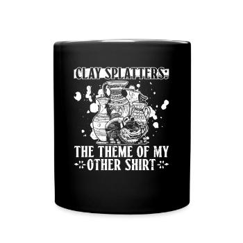 Tonspritzer: Das Thema meines anderen Shirts - - Tasse einfarbig - Schwarz - Vorne