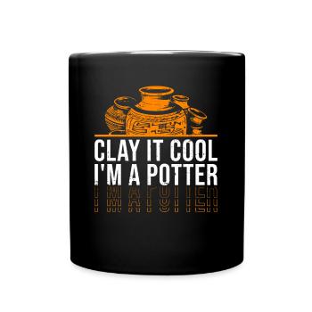 Clay It Cool, I’M A - Céramique de poterie - Mug uni - noir - Devant