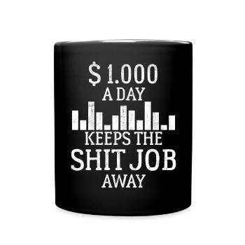 Is it Monday Yet Investor Trading Stock Market - Full Colour Mug - black - Front