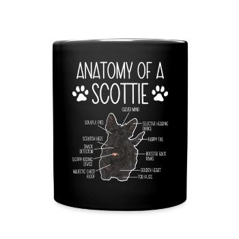 Scottish Terrier Scottie Hund - Tasse einfarbig - Schwarz - Vorne