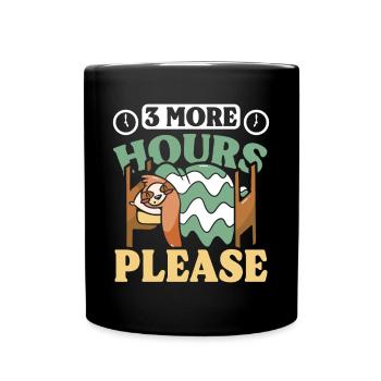 Sleeping 3 more hours please Sloth - Full Colour Mug - black - Front