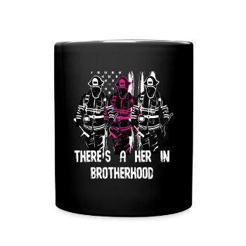 Female Firefighter Women Brotherhood Promotionamer - Full Colour Mug - black - Front
