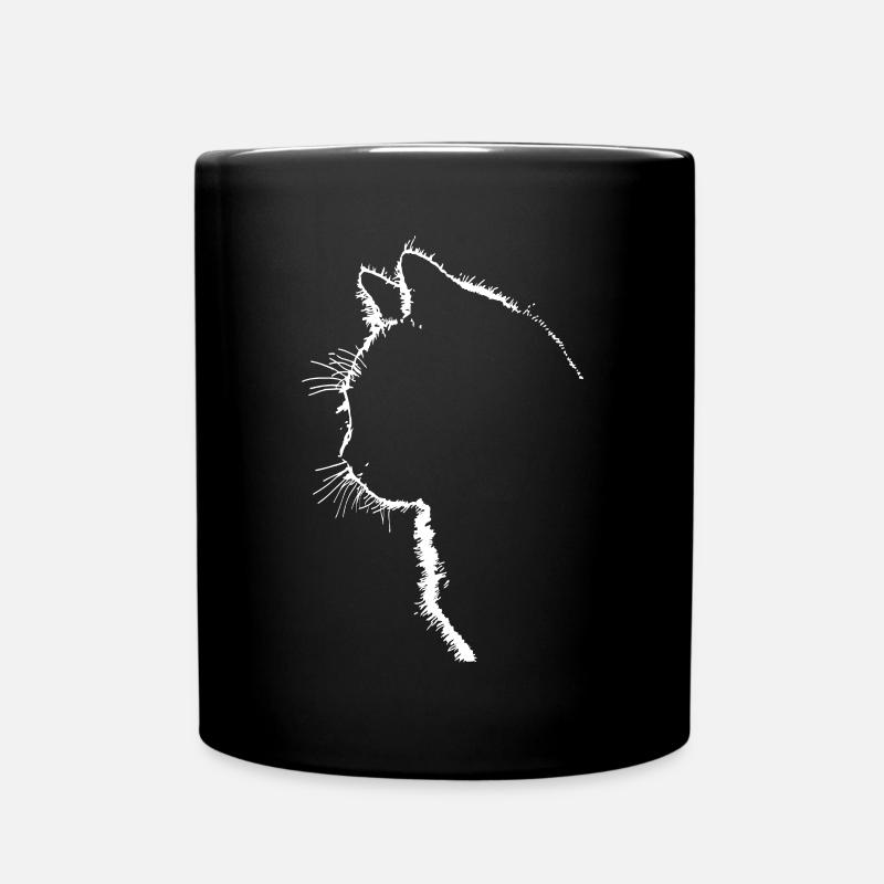 Femmes avec chat | Drôle de chat pour femme - Mug uni - noir