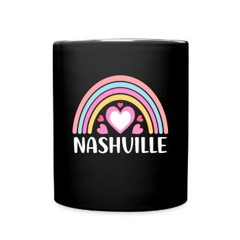 Nashville Tennessee für Frauen Rainbow Heartsbiking - Tasse einfarbig - Schwarz - Vorne