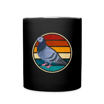 Taube - Tasse einfarbig - Schwarz - Vorne