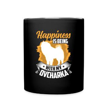 Ovcharka is lucky Caucasian Shepherd Dog - Full Colour Mug - black - Front