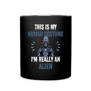Creepy Costume Party Cadeau Funny Alien - Mug uni - noir - Devant