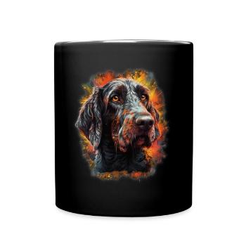 jagdhund Deutsch-Drahthaar - Tasse einfarbig - Schwarz - Vorne