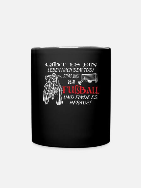 Fußballzubehör Geschenkidee Fußballfan - Tasse einfarbig - Schwarz