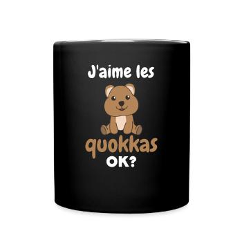Ich mag Quokkas ok? Süßer Quokka - Tasse einfarbig - Schwarz - Vorne