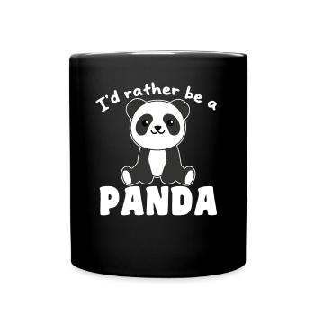 I'd rather be a panda - cute panda - Full Colour Mug - black - Front