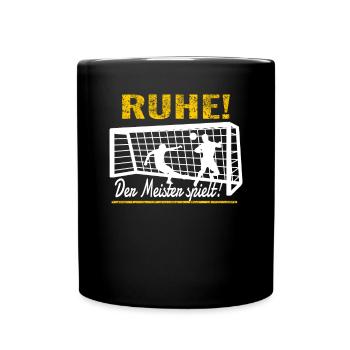 Fußballzubehör Geschenkidee Fußballfan - Tasse einfarbig - Schwarz - Vorne