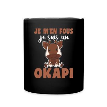 Je m'en fous je suis un okapi - süßes Okapi - Tasse einfarbig - Schwarz - Vorne