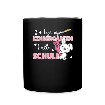 bye bye kindergarten hello school bunny - Full Colour Mug - black - Front