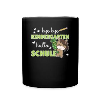 bye bye kindergarten hello school horse - Full Colour Mug - black - Front