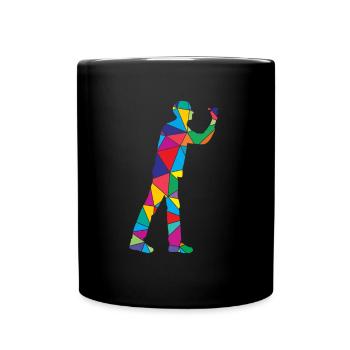 Joueur de fléchettes Polygone Drôles de fléchettes - Mug uni - noir - Devant