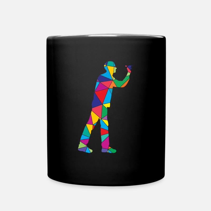 Joueur de fléchettes Polygone Drôles de fléchettes - Mug uni - noir