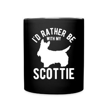 Scottish Terrier Scottie Hund - Tasse einfarbig - Schwarz - Vorne