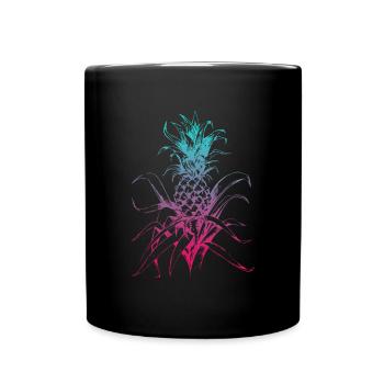 Vaporwave Ananas Hawaiian Summer Tropical Fruit - Mug uni - noir - Devant