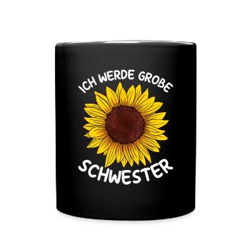 Ich werde große Schwester - Tasse einfarbig - Schwarz - Vorne