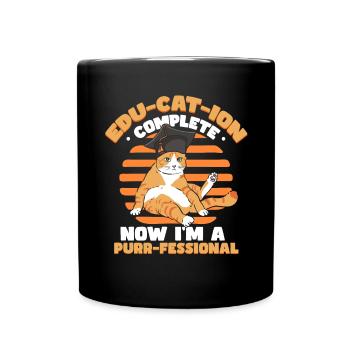 Funny Graduation Cat - Full Colour Mug - black - Front