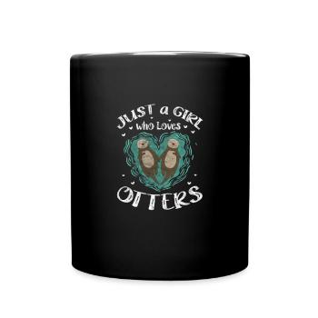 Loutre - Mug uni - noir - Devant