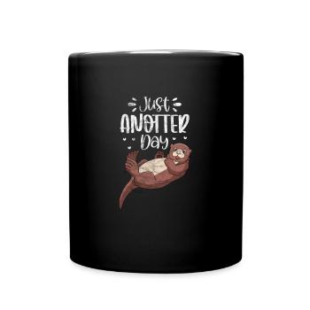 Loutre - Mug uni - noir - Devant
