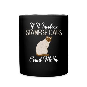 Cadeaux de chat siamois - Mug uni - noir - Devant
