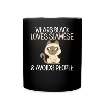 Cadeaux de chat siamois - Mug uni - noir - Devant